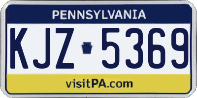 PA license plate KJZ5369