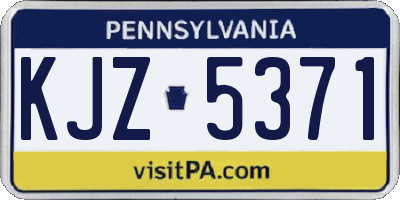PA license plate KJZ5371