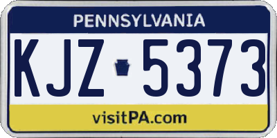 PA license plate KJZ5373