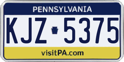 PA license plate KJZ5375
