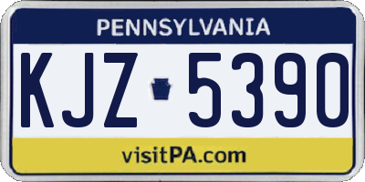 PA license plate KJZ5390