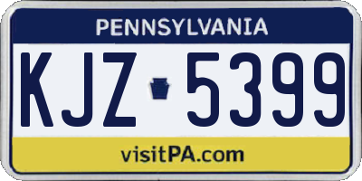 PA license plate KJZ5399