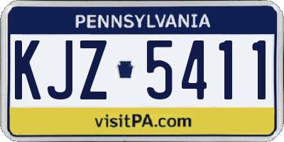 PA license plate KJZ5411