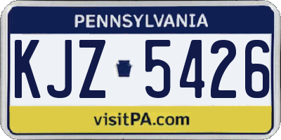 PA license plate KJZ5426