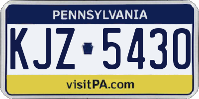 PA license plate KJZ5430