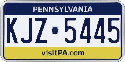 PA license plate KJZ5445
