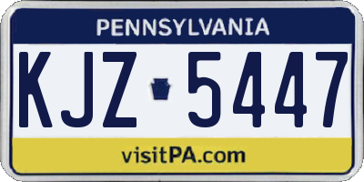 PA license plate KJZ5447