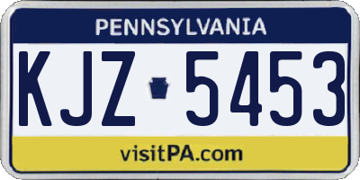 PA license plate KJZ5453