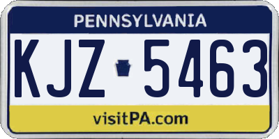 PA license plate KJZ5463