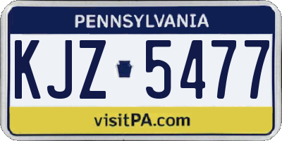 PA license plate KJZ5477