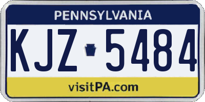 PA license plate KJZ5484