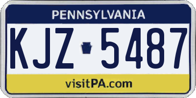 PA license plate KJZ5487
