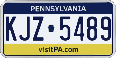 PA license plate KJZ5489