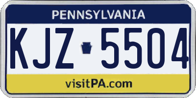 PA license plate KJZ5504