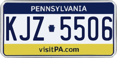 PA license plate KJZ5506