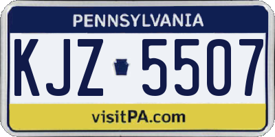 PA license plate KJZ5507