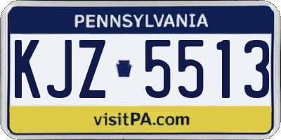 PA license plate KJZ5513