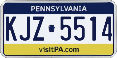 PA license plate KJZ5514