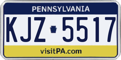 PA license plate KJZ5517
