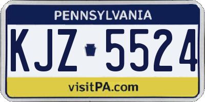 PA license plate KJZ5524