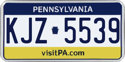 PA license plate KJZ5539