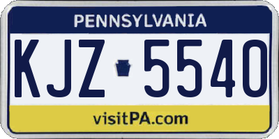 PA license plate KJZ5540