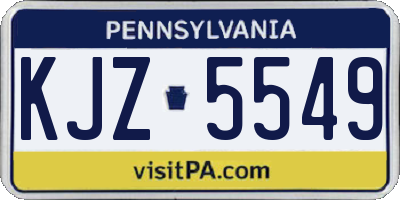 PA license plate KJZ5549