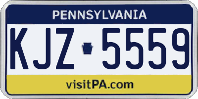 PA license plate KJZ5559