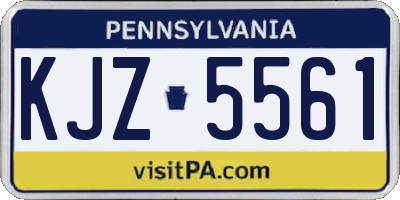 PA license plate KJZ5561
