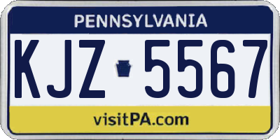 PA license plate KJZ5567