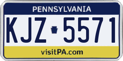 PA license plate KJZ5571