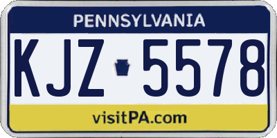 PA license plate KJZ5578