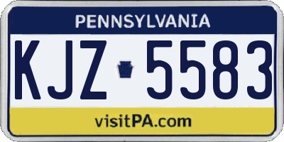 PA license plate KJZ5583