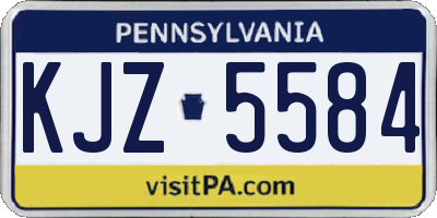 PA license plate KJZ5584