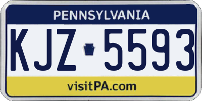 PA license plate KJZ5593