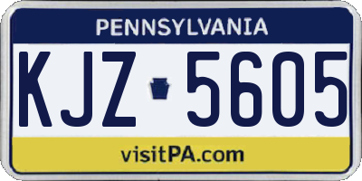 PA license plate KJZ5605