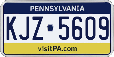 PA license plate KJZ5609