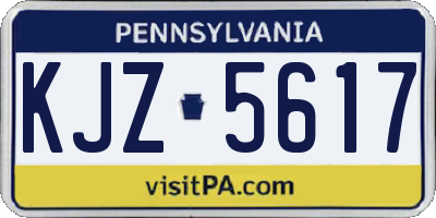 PA license plate KJZ5617
