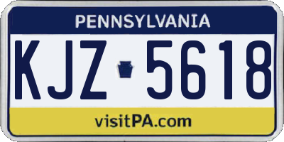 PA license plate KJZ5618