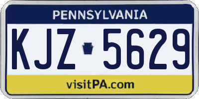 PA license plate KJZ5629