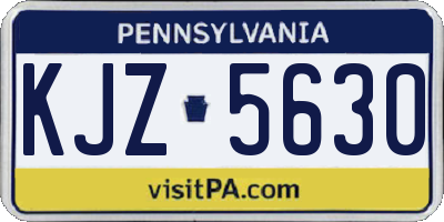 PA license plate KJZ5630