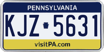 PA license plate KJZ5631