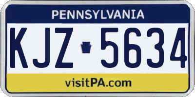 PA license plate KJZ5634