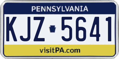 PA license plate KJZ5641