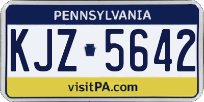 PA license plate KJZ5642