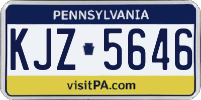 PA license plate KJZ5646