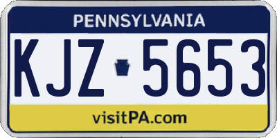 PA license plate KJZ5653