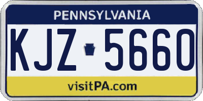 PA license plate KJZ5660