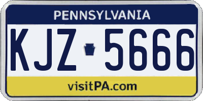 PA license plate KJZ5666