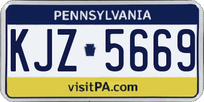 PA license plate KJZ5669